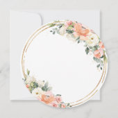 Chic Peach Ivory Blush Pink Floral Gold Wedding Kaart (Achterkant)