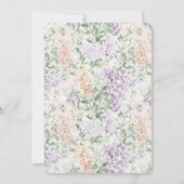 Chic Peach Lila Lavendel Bloemen Baby shower Kaart (Achterkant)