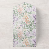 Chic Peach Lila Lavendel Bloemen Huwelijk All In One Uitnodiging (Buitenkant)