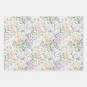 Chic Peach Lila Lavendel Bloemen Huwelijk Inpakpapier Vel (Voorkant)
