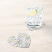 Chic Peach Lila Lavendel Bloemen Huwelijk Kartonnen Onderzetters (Insitu)