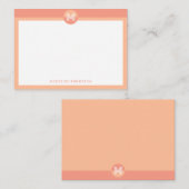 Chic Peach Orange Geometric Modern Monogram Notitiekaartje (Voorkant / Achterkant)