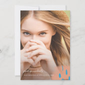Chic Peach Splashes Fotogradatie Party Kaart (Voorkant)