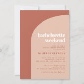 Chic peach terracotta arch bachelorette weekend kaart (Voorkant)