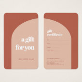 Chic peach terracotta arch gift visitekaartje (Voorkant /achterkant)