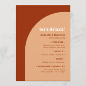 Chic Peach Terracotta Arch Let's Drink Wedding Menu (Voorkant)