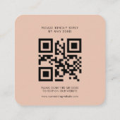 Chic peach terracotta arch QR code RSVP respons Informatiekaartje (Achterkant)