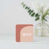 Chic peach terracotta arch QR code RSVP respons Informatiekaartje (Staand voorkant)