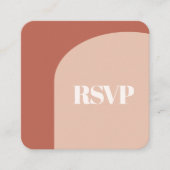 Chic peach terracotta arch QR code RSVP respons Informatiekaartje (Voorkant)
