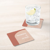 Chic peach terracotta arch wedding kartonnen onderzetters (Insitu)