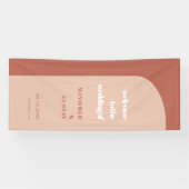Chic Peach Terracotta Arch Welcome to our Wedding Spandoek (Horizontaal)