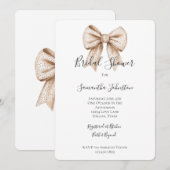 Chic Peach White Bow Vrijgezellenfeest Kaart (Voorkant / Achterkant)