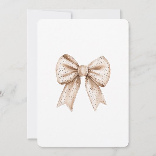 Chic Peach White Bow Vrijgezellenfeest Kaart (Achterkant)