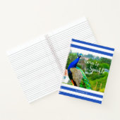 Chic Peacock Blue White Stripes Born to Sparkle Notitieboek (Binnen)