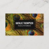 Chic Peacock Feathers Patroon Visitekaartje (Voorkant)