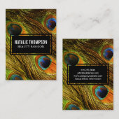 Chic Peacock Feathers Patroon Visitekaartje (Voorkant / Achterkant)