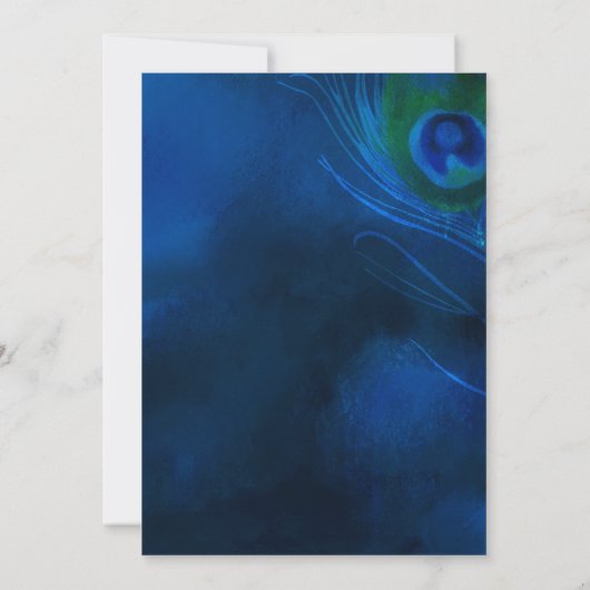 Chic Peacock Feathers Retirement Party Kaart (Achterkant)