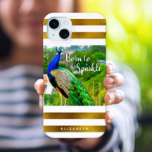 Chic Peacock geboren op Sparkle Gold White Stripes