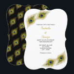 Chic Peacock Veren op Black & White Wedding Kaart<br><div class="desc">Elegante pauwenveren in turquoise en groene tinten op zwart-wit bruiloft uitnodiging. Pauw veren worden verondersteld om alle goede dingen die het leven kan bieden te brengen! Alle teksten zijn klaar om gepersonaliseerd te worden voor bruiloften,  jubilea,  verjaardagen of andere betekenisvolle evenementen.</div>