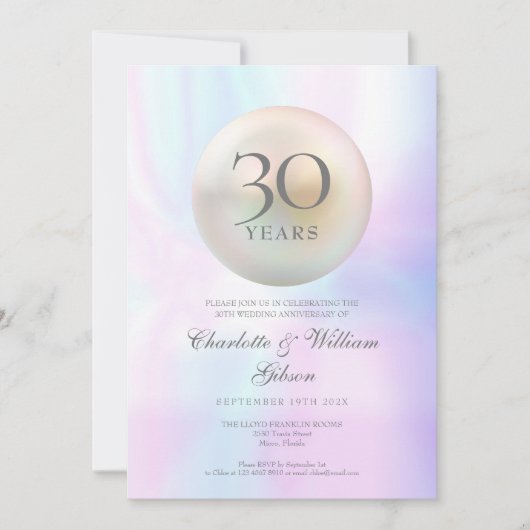 Chic Pearl 30th jubileum Kaart (Voorkant)
