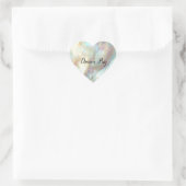 Chic Pearl Aqua Blue Abstract Hart Sticker (Tas)