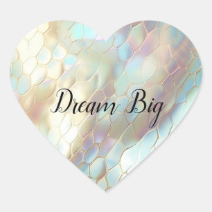 Chic Pearl Aqua Blue Abstract Hart Sticker