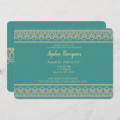 Chic Pearl Border 21st Birthday Party Invitation Kaart (Voorkant / Achterkant)