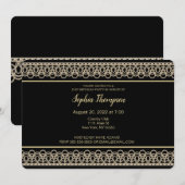 Chic Pearl Border 21st Birthday Party Invitation Kaart (Voorkant / Achterkant)