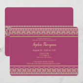 Chic Pearl Border 21st Birthday Party Invitation Kaart (Voorkant / Achterkant)