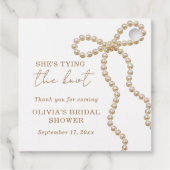 Chic Pearl Bow gaat trouwen Bruidsfeest Bedankjes Labels (Achterkant)