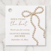 Chic Pearl Bow gaat trouwen Bruidsfeest Bedankjes Labels (Voorkant)