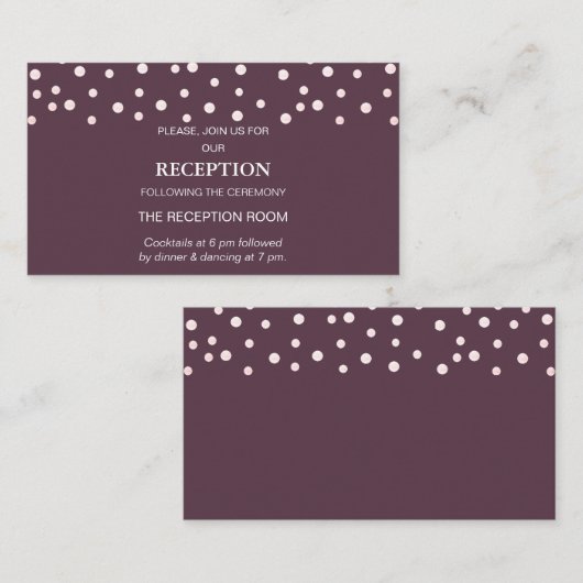 Chic Pearl-Confetti op kabelbruiloft Informatiekaartje (Voorkant / Achterkant)