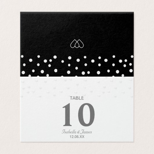 Chic Pearl Confetti op zwart-wit huwelijk Kaart (Buitenkant ongevouwen)