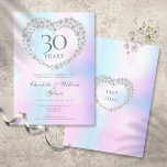 Chic Pearl Heart 30th Jubileum Kaart<br><div class="desc">Met een mooi parelhart kan deze uitnodiging voor het 30ste huwelijk gepersonaliseerd worden met je speciale informatie over parelfeest. De omgekeerde kenmerkt een passend parelhart die uw verjaardagsdata in elegante teksten op een parelachtergrond ontwerpen. Ontworpen door: Thisnotme©</div>