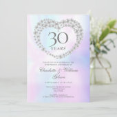 Chic Pearl Heart 30th Jubileum Kaart (Staand voorkant)