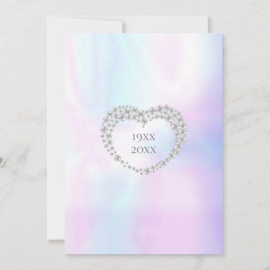 Chic Pearl Heart 30th Jubileum Kaart (Achterkant)