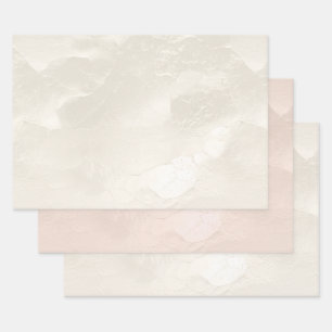 Chic Pearl White Glam Ivory Blush Wedding Inpakpapier Vel
