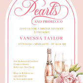 Chic Pearls and Prosecco Bridal Invitation Invite Kaart