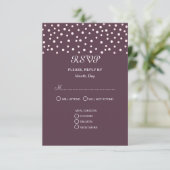 Chic Pearls op Cassis Wedding RSVP Kaartje (Staand voorkant)