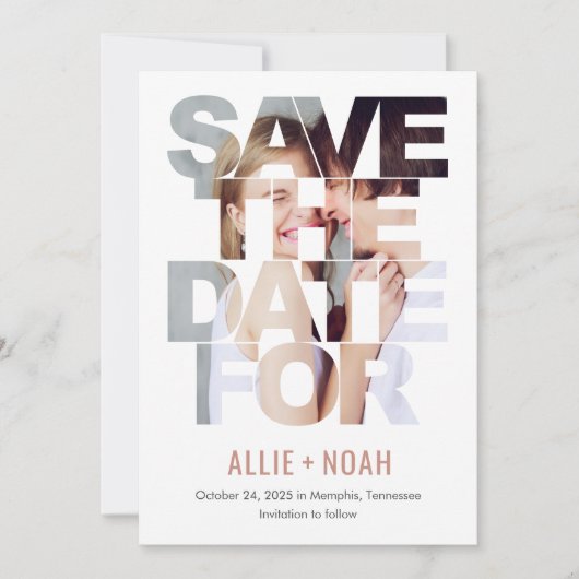 Chic Peek EDITABLE KLOR sparen de Kaart van de Dat (Voorkant)