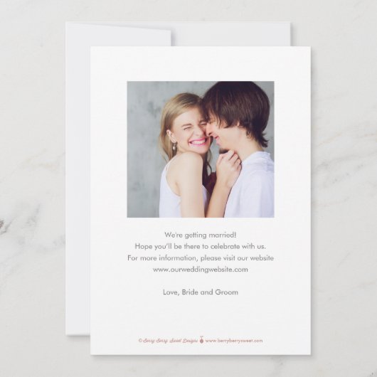 Chic Peek EDITABLE KLOR sparen de Kaart van de Dat (Achterkant)