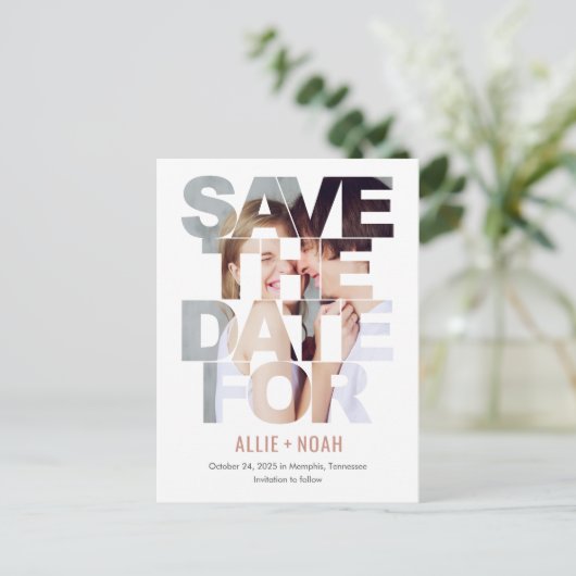 Chic Peek EDITABLE KLOR sparen het Briefkaart van (Staand voorkant)