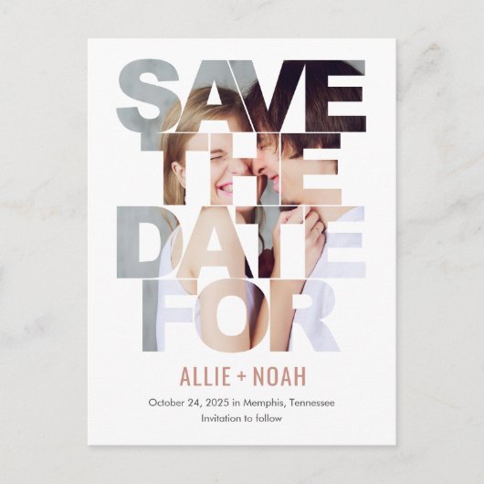 Chic Peek EDITABLE KLOR sparen het Briefkaart van  (Voorkant)