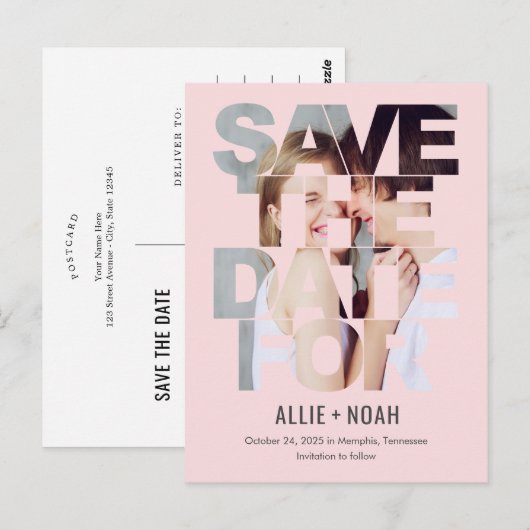 Chic Peek EDITABLE KLOR sparen het Briefkaart van  (Voorkant / Achterkant)