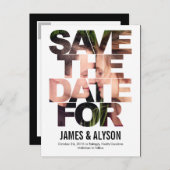 Chic Peek slaat de datumkaart op Aankondigingskaart (Voorkant / Achterkant)