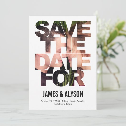 Chic Peek slaat de datumkaart op Save The Date (Staand voorkant)