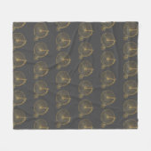Chic  Penny Farthing Bike Gold Glitter Grey Fleece Deken (Voorkant (Horizontaal))