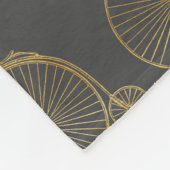 Chic  Penny Farthing Bike Gold Glitter Grey Fleece Deken (Hoek)