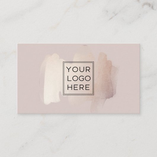 Chic-penseelstreek | Faux Roos Gold met Logo Visitekaartje (Voorkant)