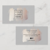 Chic-penseelstreek | Faux Roos Gold met Logo Visitekaartje (Voorkant / Achterkant)